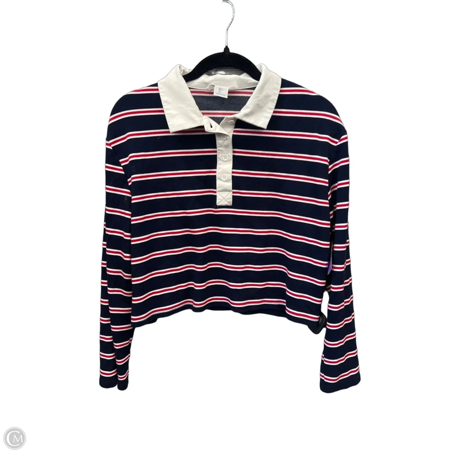 Top Long Sleeve By Bailey 44 In Striped Pattern, Size: L