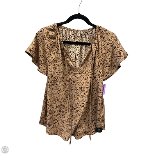 Top Short Sleeve By Shein In Animal Print, Size: M