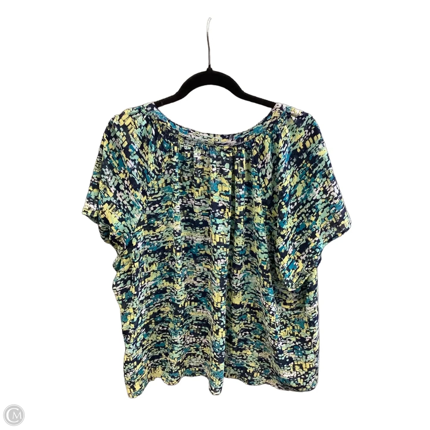 Blouse Short Sleeve By Ana In Blue & Green, Size: 2x