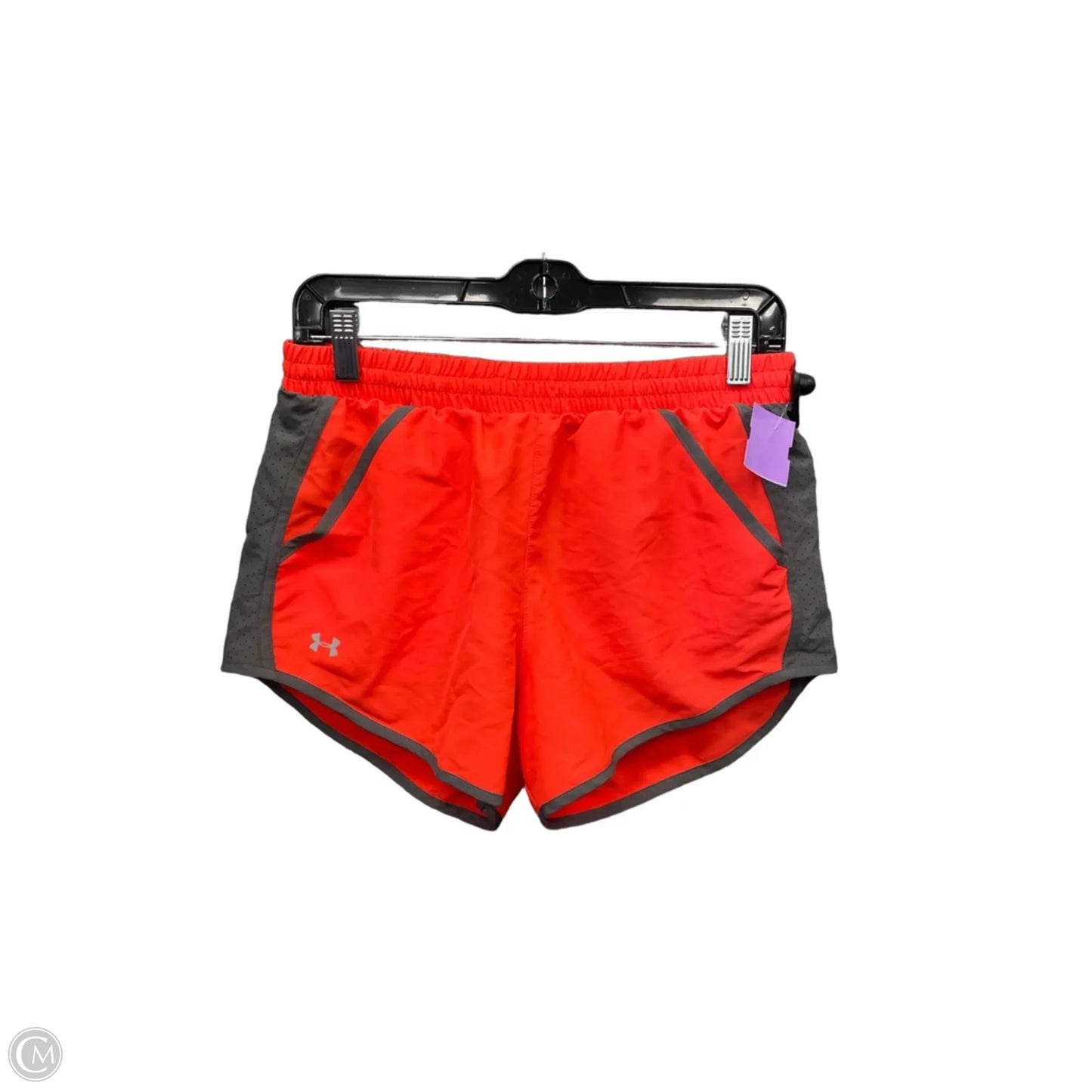 Athletic Shorts By Under Armour In Grey & Orange, Size: Sp