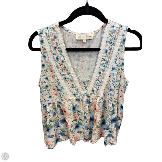 Top Sleeveless By Penelope Rose In Floral Print, Size: S