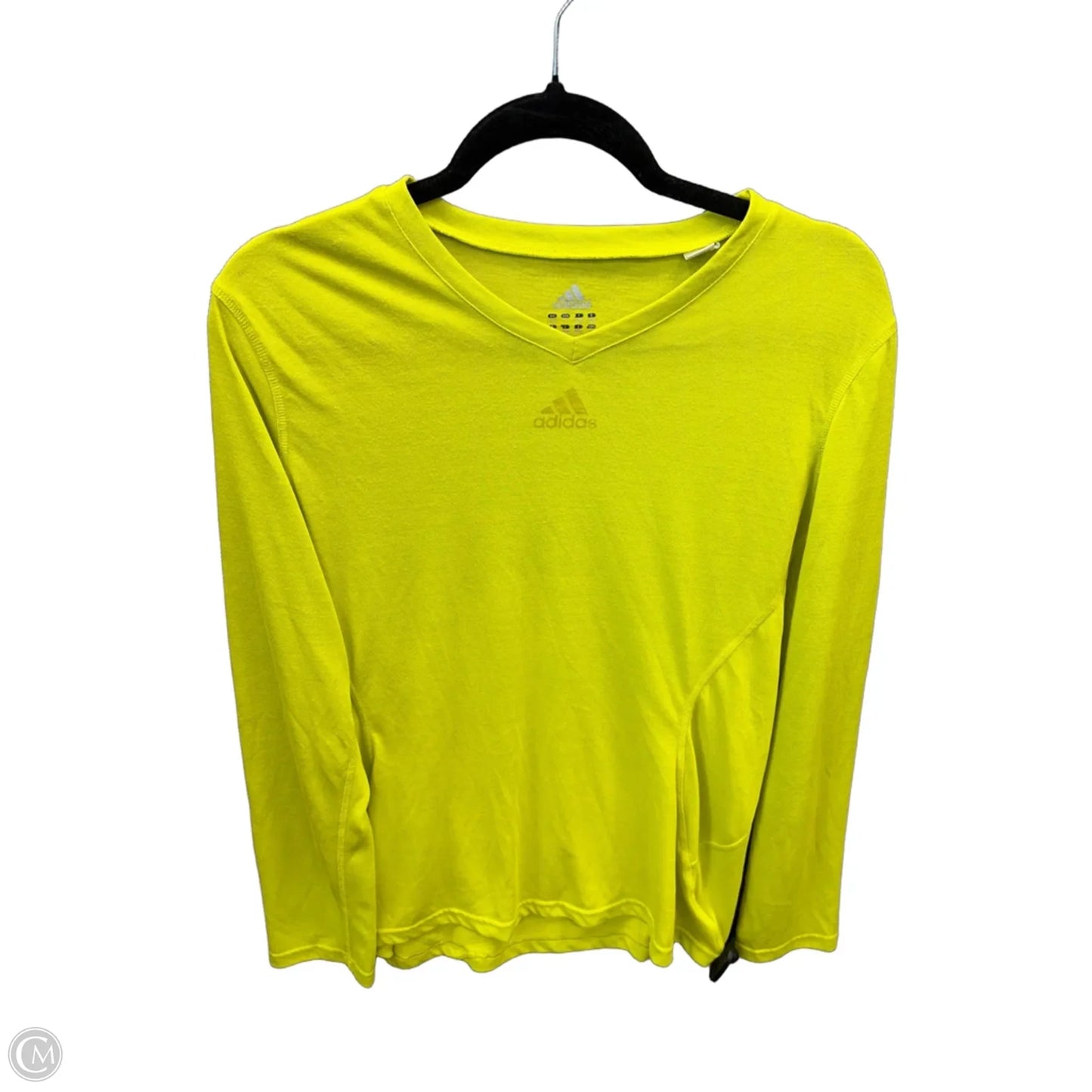 Athletic Top Long Sleeve Crewneck By Adidas In Yellow, Size: L