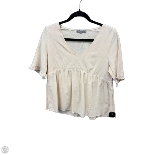 Top Short Sleeve By Wishlist In Cream, Size: S