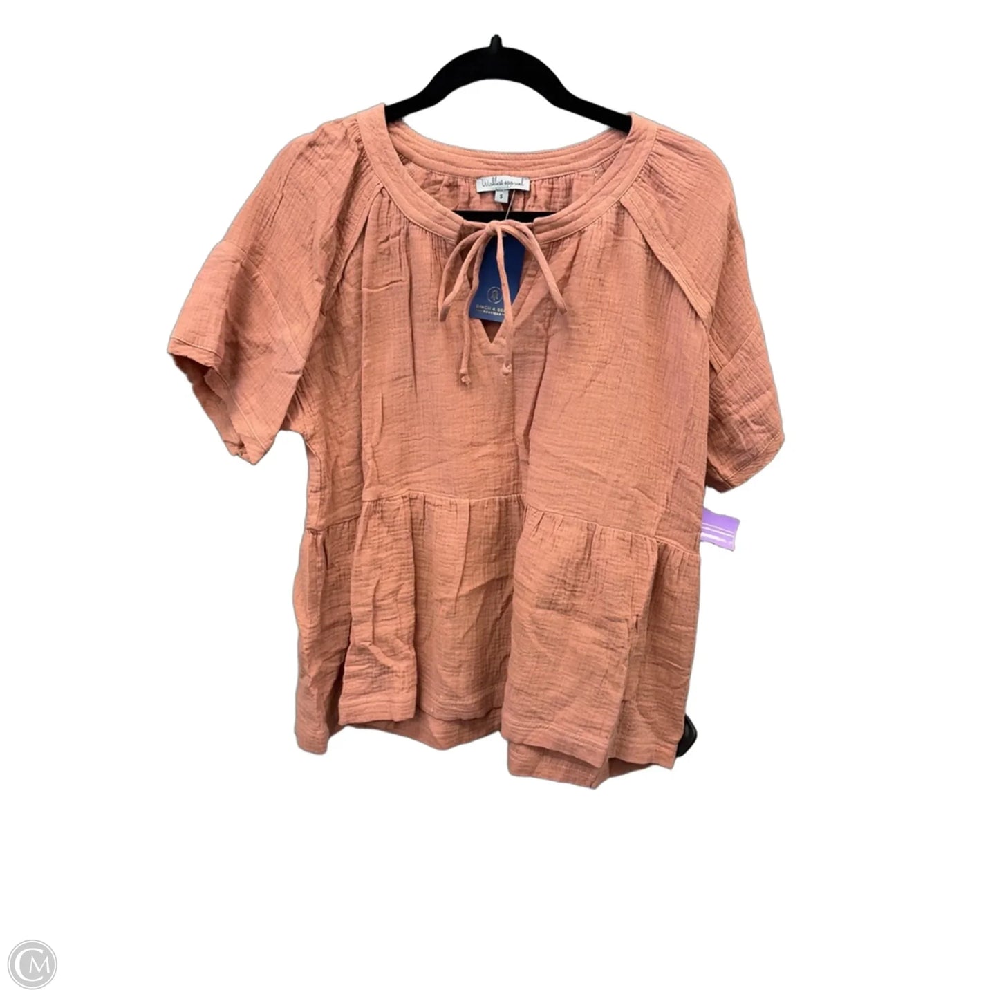 Top Short Sleeve By Wishlist In Pink, Size: S