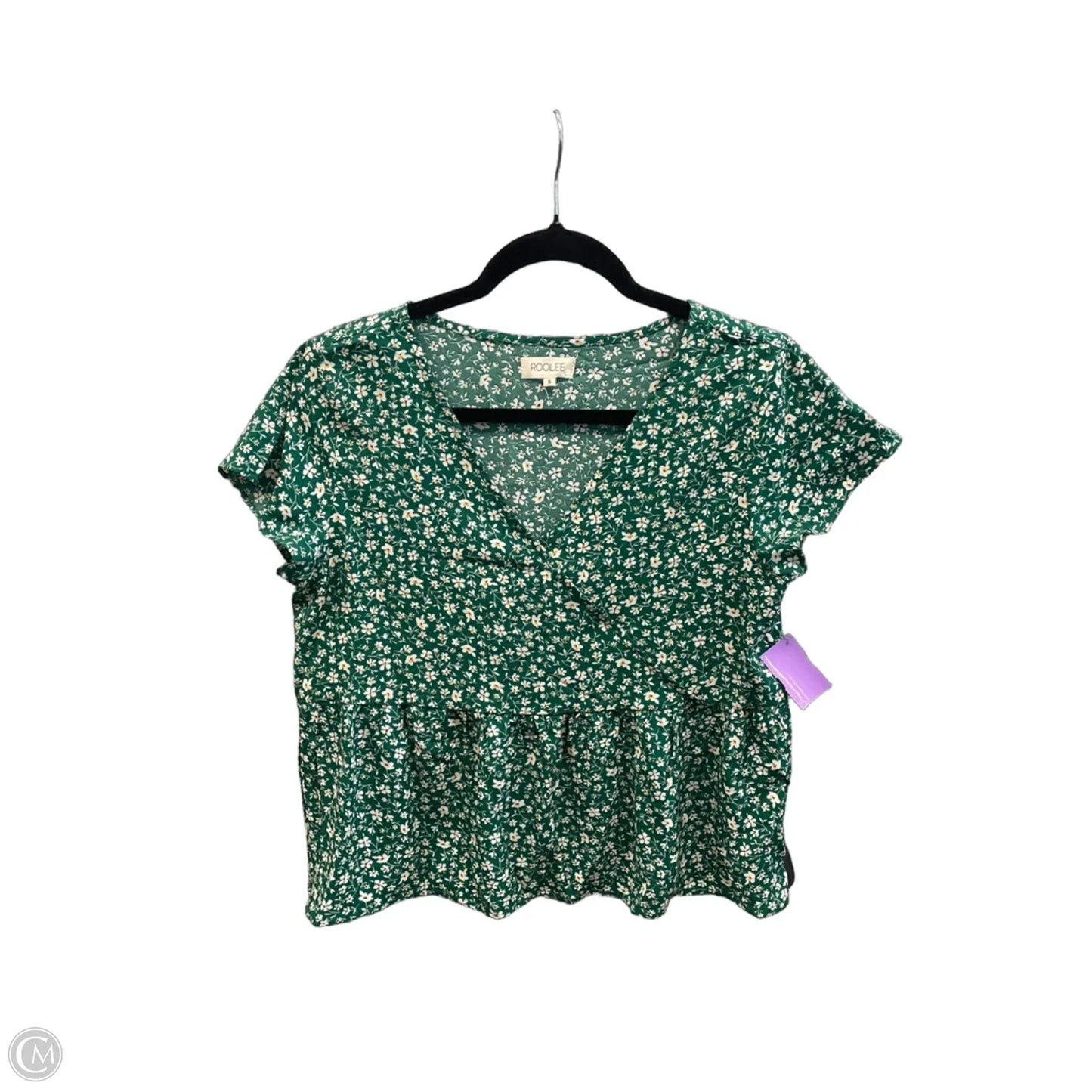 Top Short Sleeve By Roolee In Green, Size: S