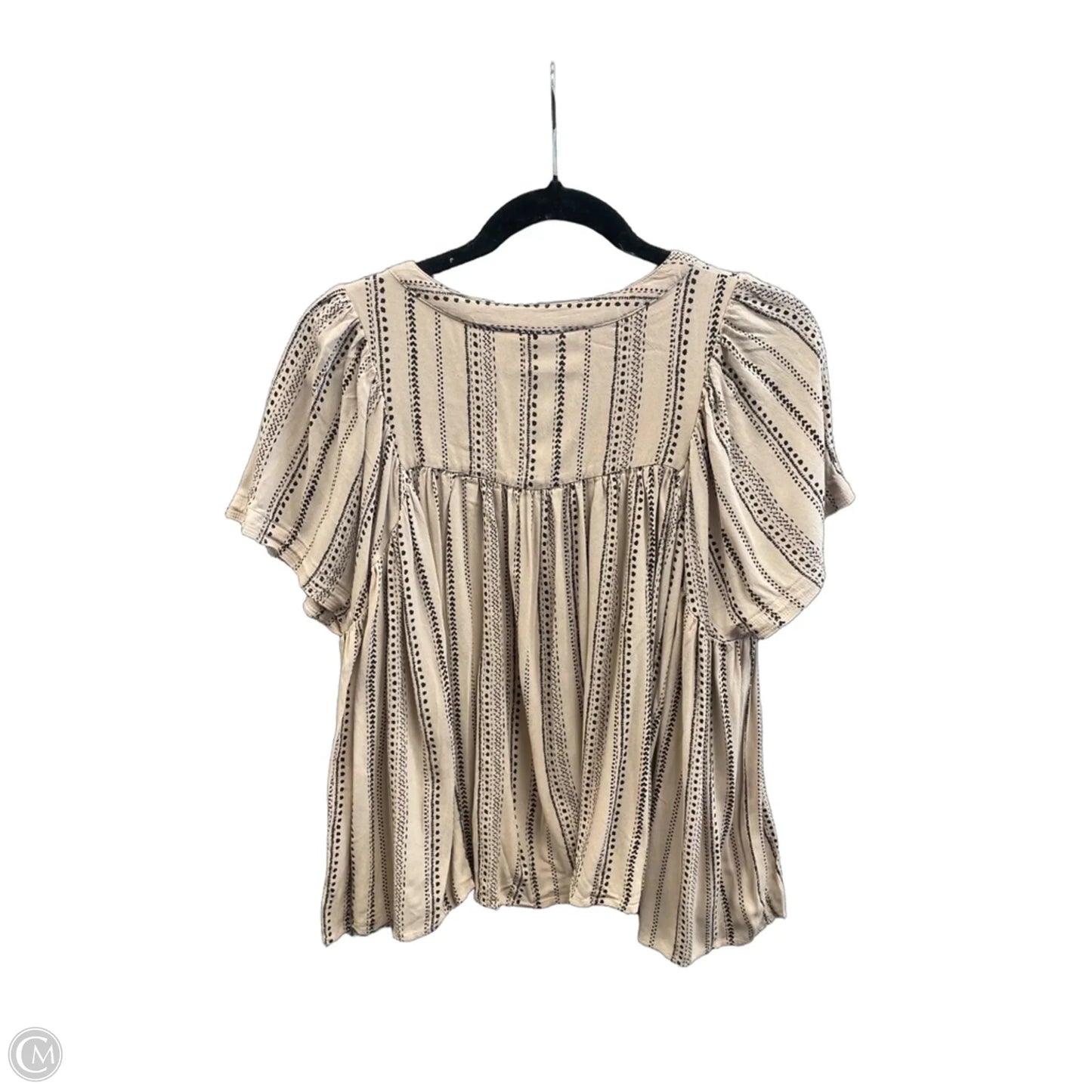 Top Short Sleeve By Easel In Brown, Size: S