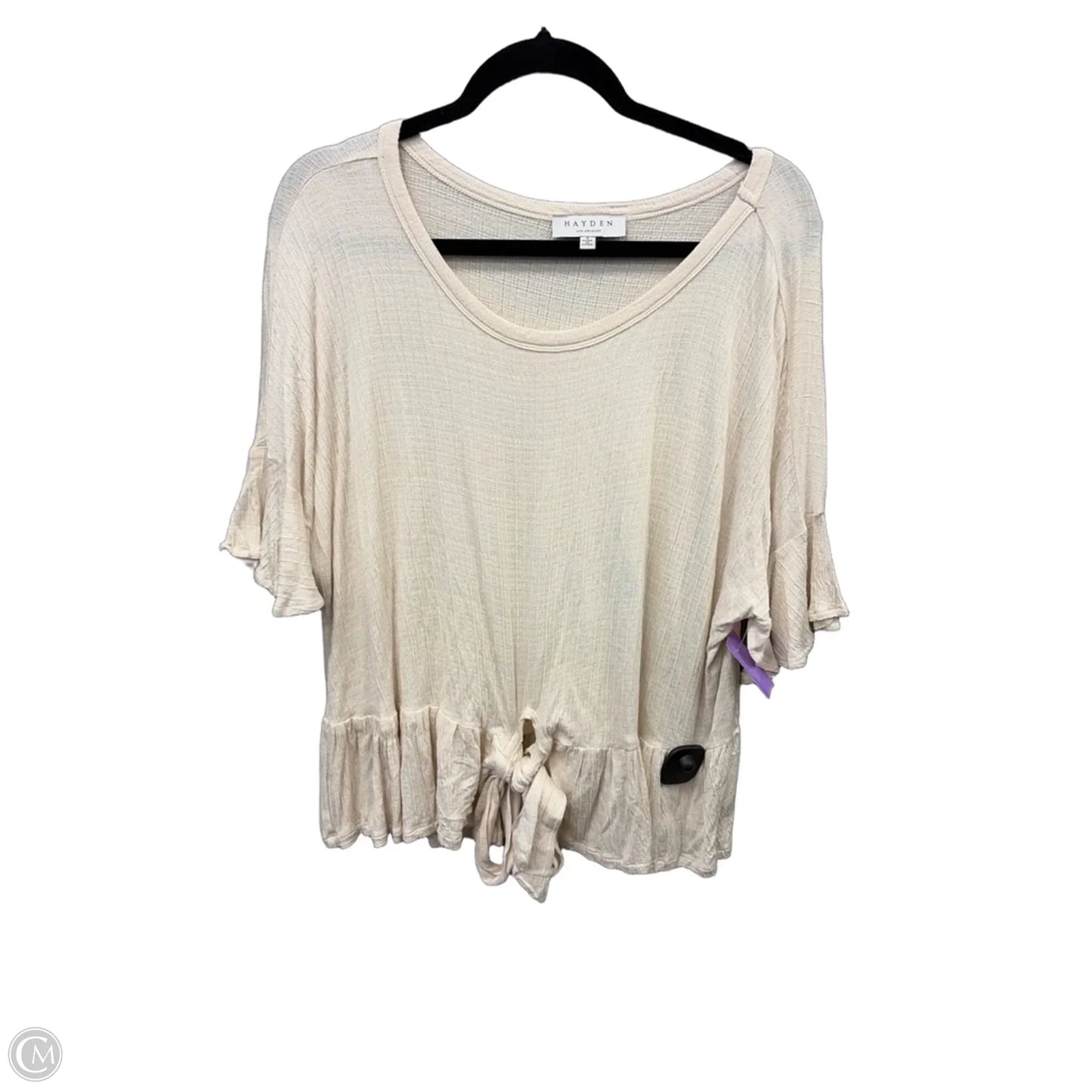 Top 3/4 Sleeve By Hayden La In Cream, Size: S