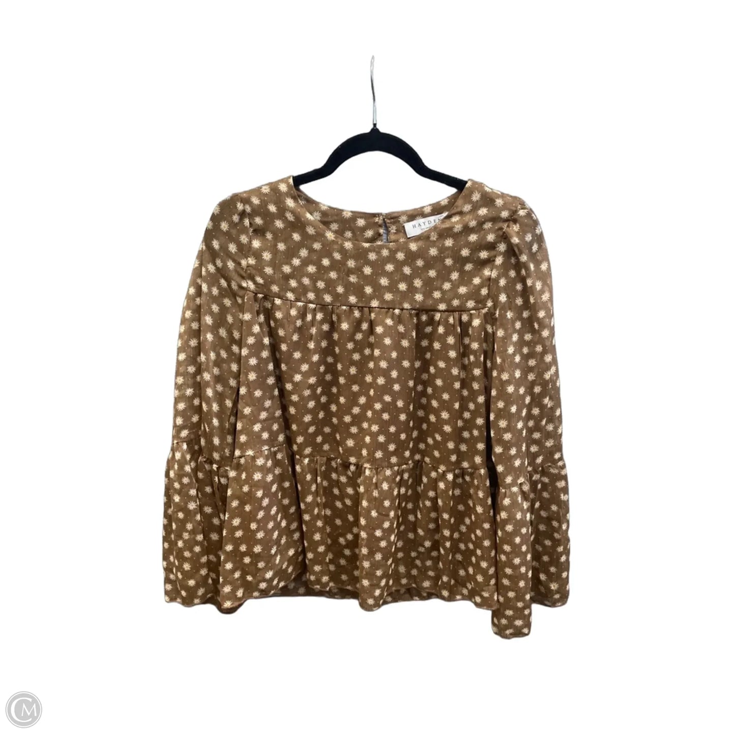 Blouse Long Sleeve By Hayden La In Brown, Size: S
