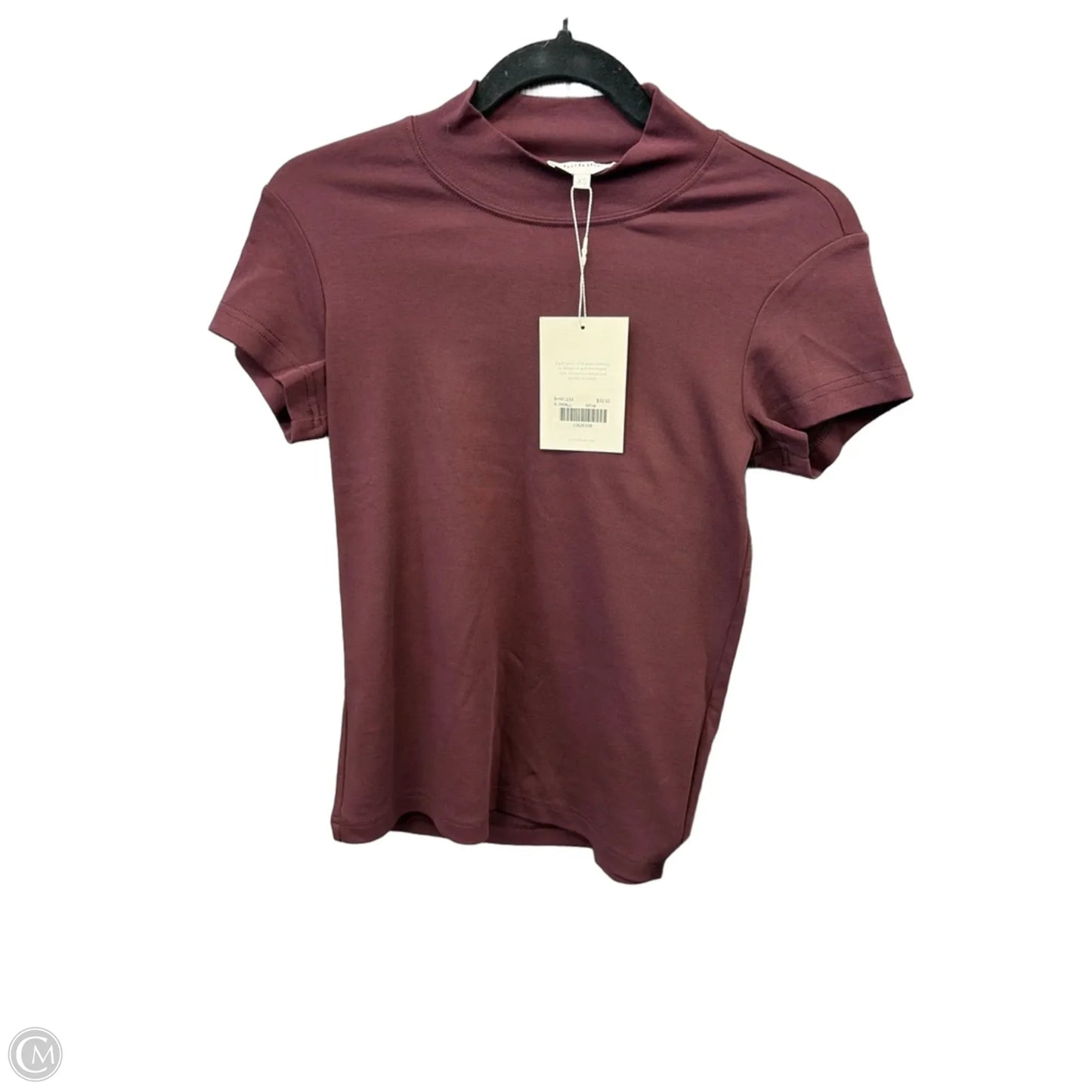 Top Short Sleeve Basic By Bohme In Maroon, Size: Xs