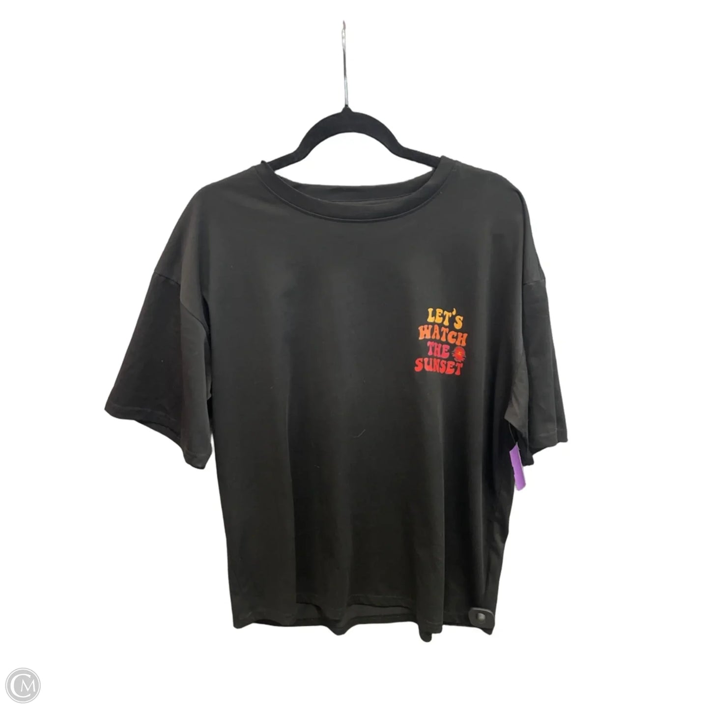 Top Short Sleeve By Shein In Black, Size: M