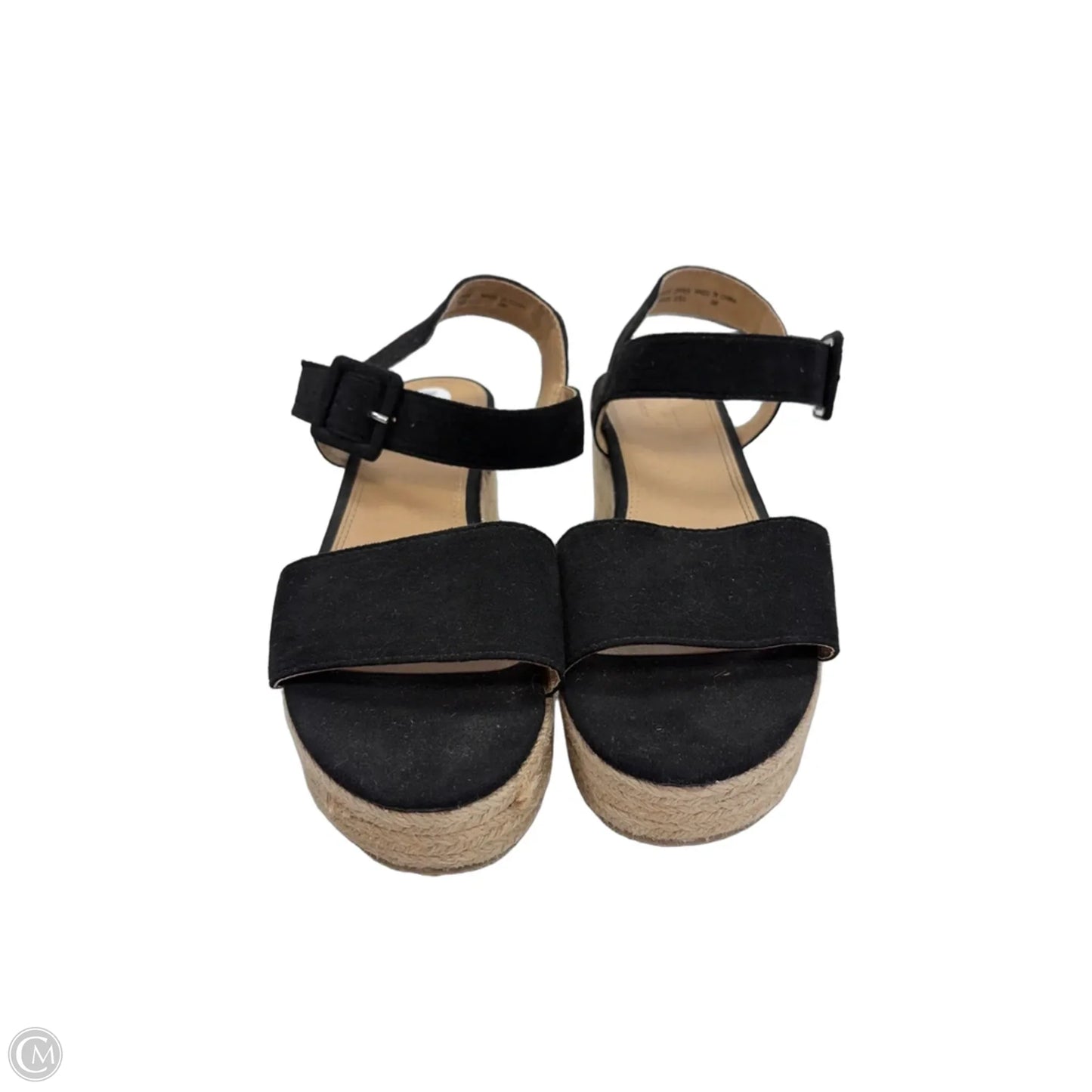 Sandals Heels Wedge By Loft In Black, Size: 8