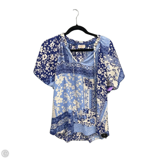 Tunic Short Sleeve By Hailey & Co In Blue, Size: M