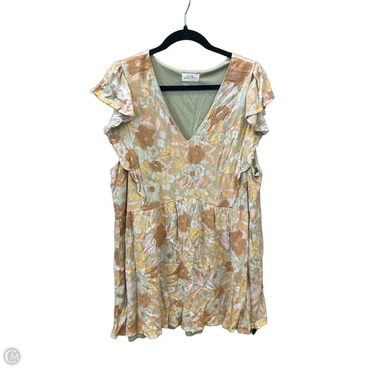Dress Casual Short By Emily Wonder In Green, Size: 2x