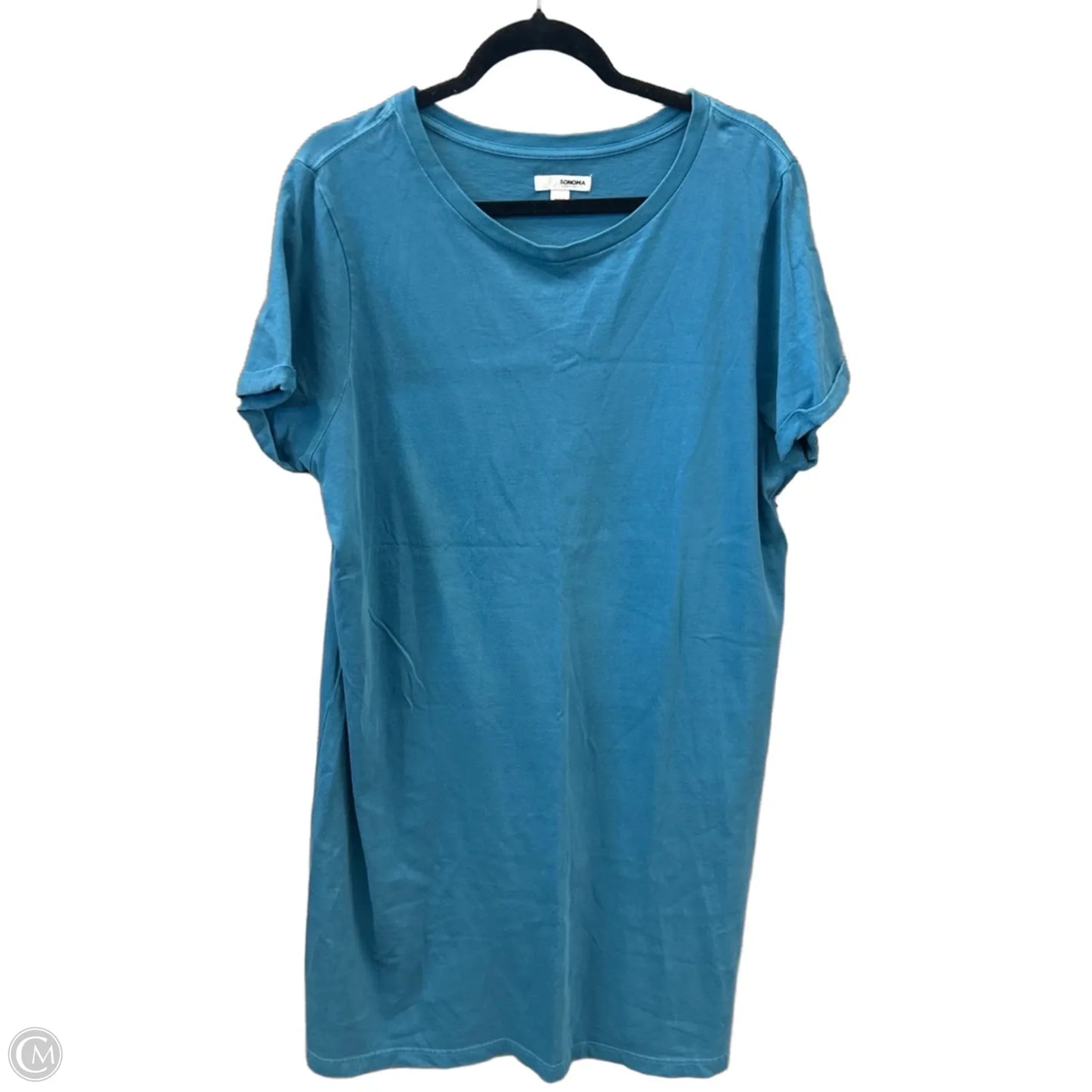 Dress Casual Midi By Sonoma In Blue, Size: Xxl