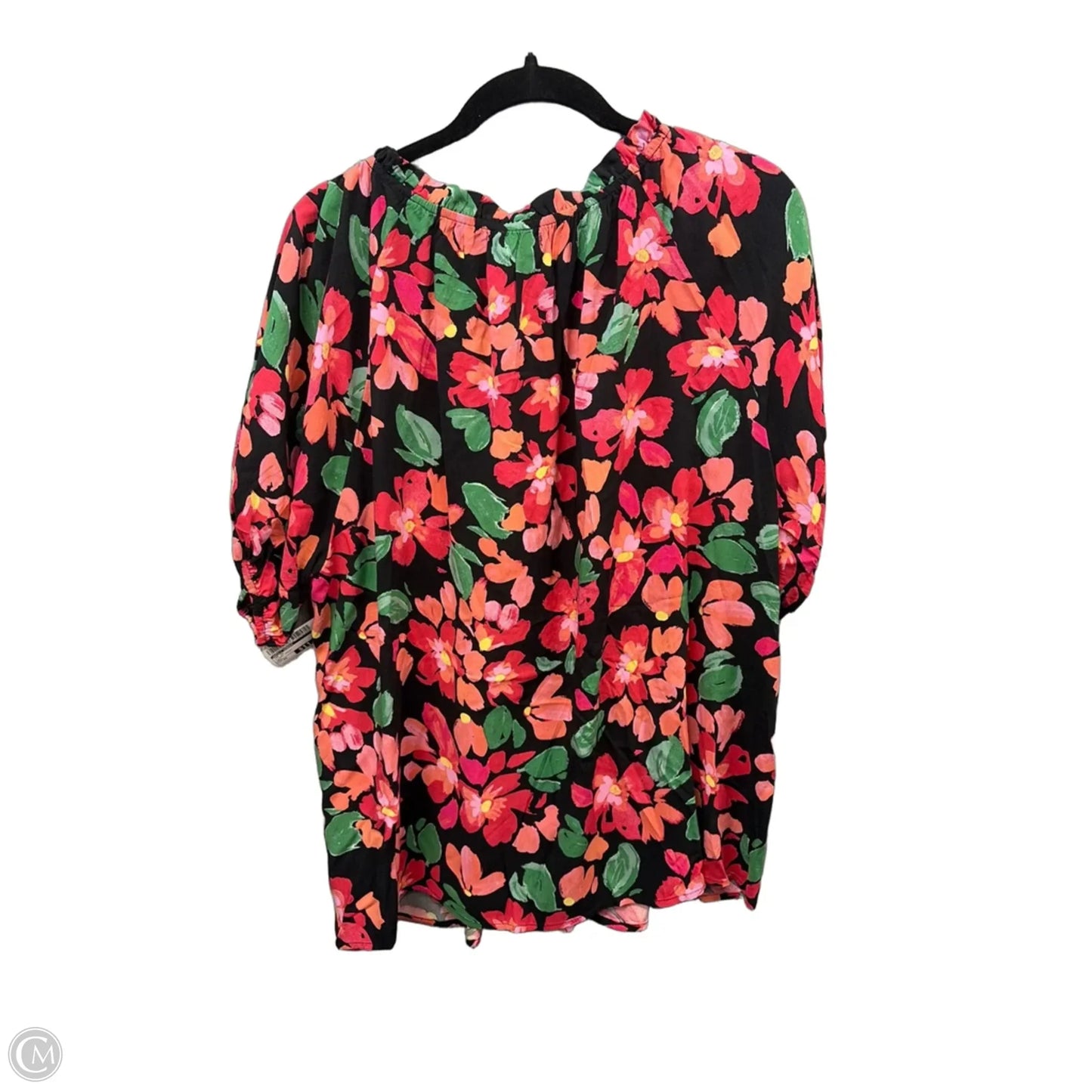 Top Short Sleeve By Emily Wonder In Floral Print, Size: 2x