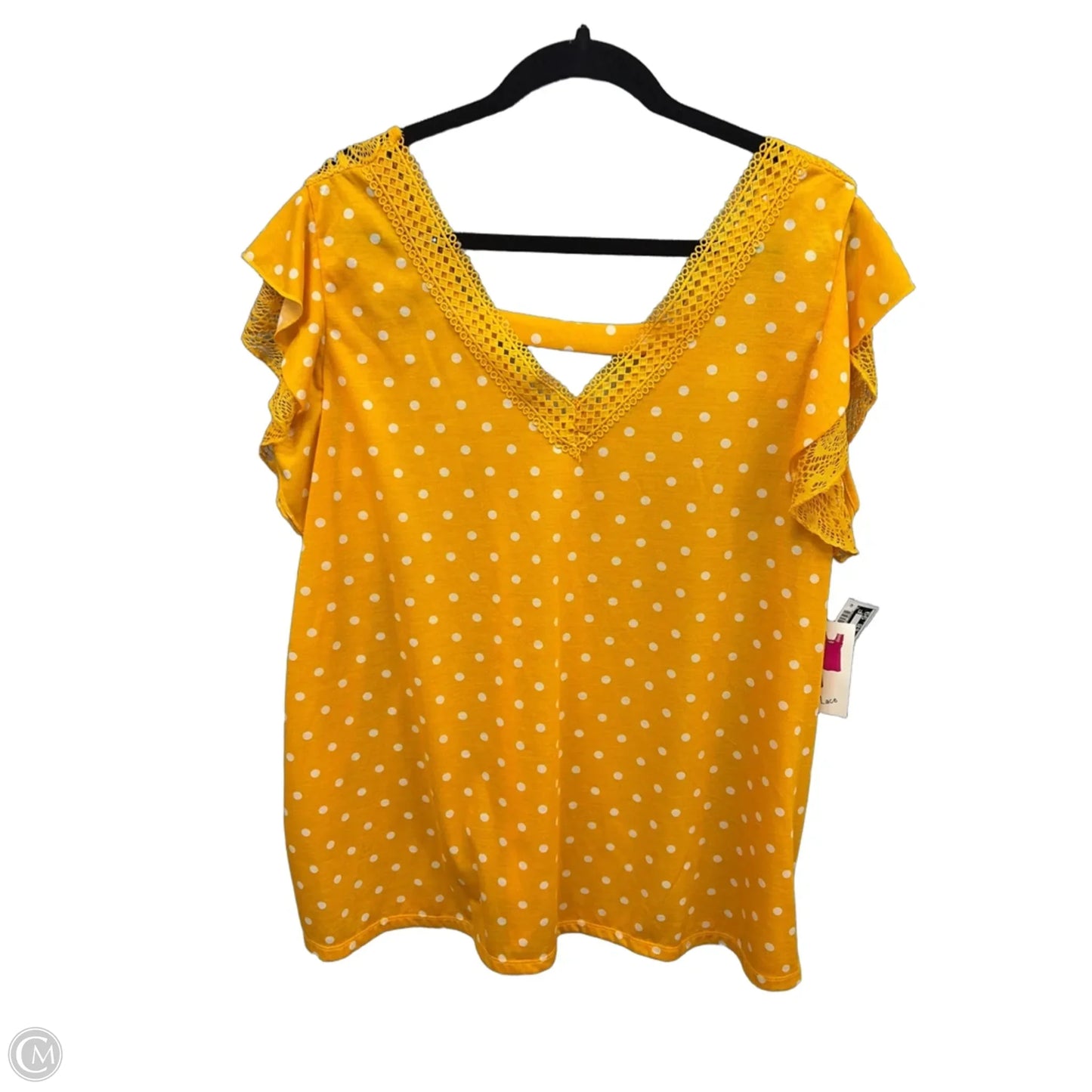 Top Short Sleeve By Bobbie Brooks In Yellow, Size: 2x