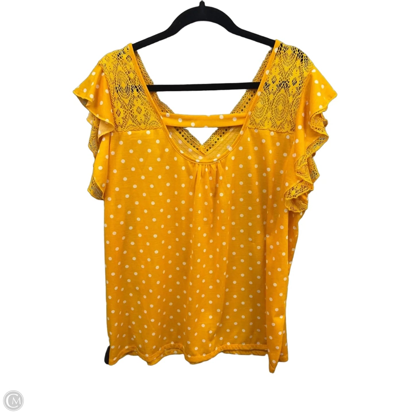 Top Short Sleeve By Bobbie Brooks In Yellow, Size: 2x