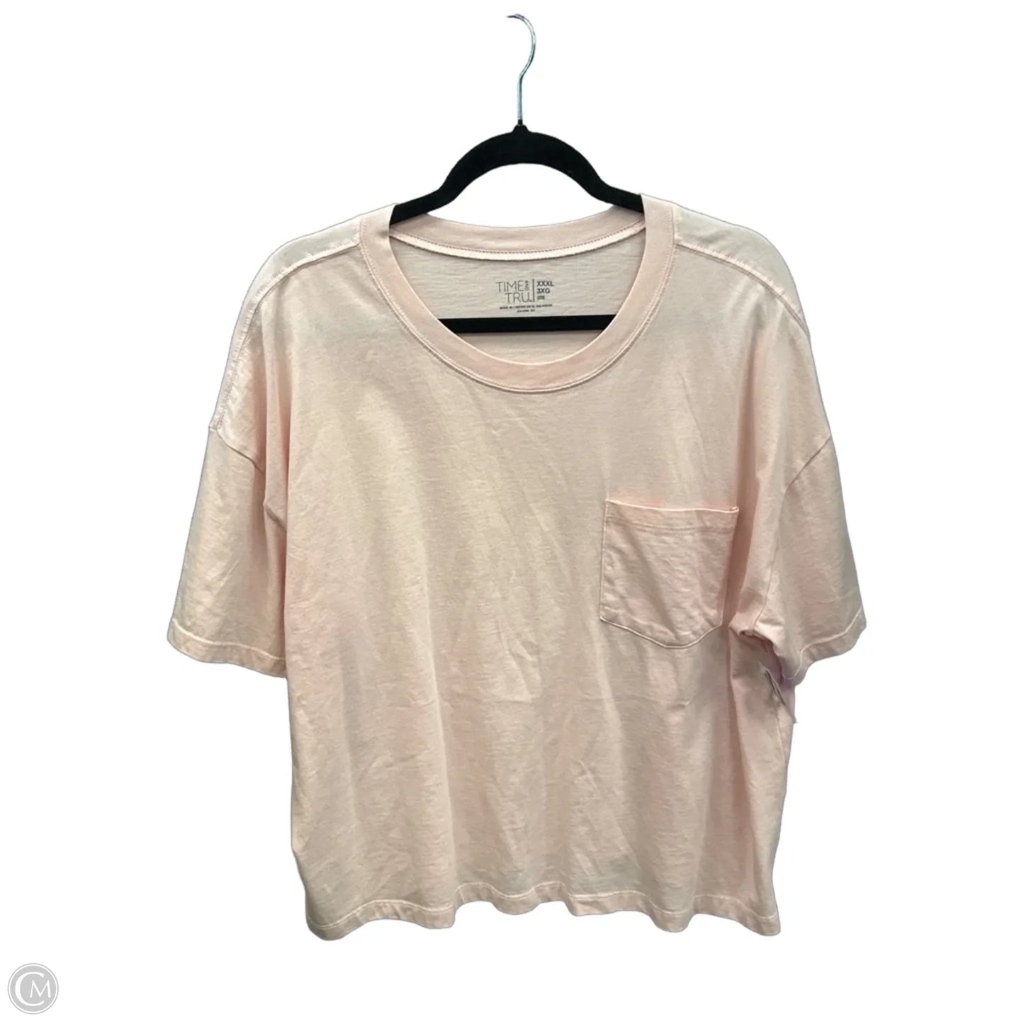 Top Short Sleeve Basic By Time And Tru In Pink, Size: 3x