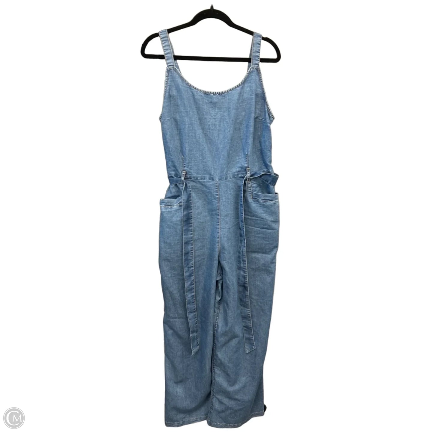 Jumpsuit By Charlotte Russe In Blue Denim, Size: L