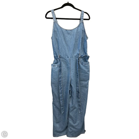 Jumpsuit By Charlotte Russe In Blue Denim, Size: L