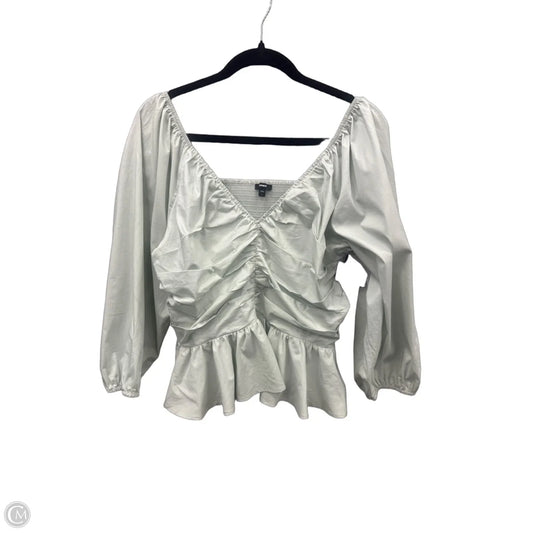 Blouse 3/4 Sleeve By Express In Green, Size: L