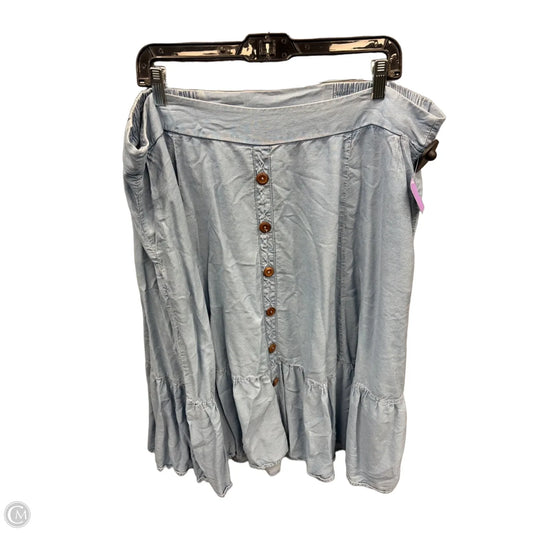 Skirt Midi By Torrid In Blue Denim, Size: 18