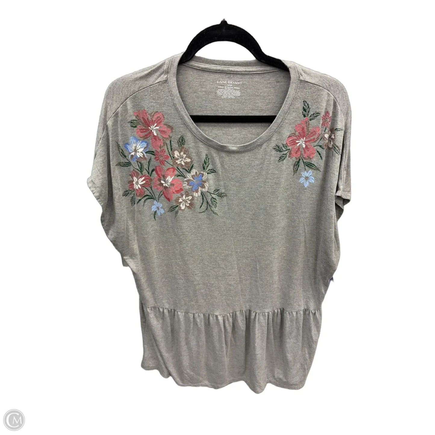 Top Short Sleeve By Lane Bryant In Grey, Size: Xl