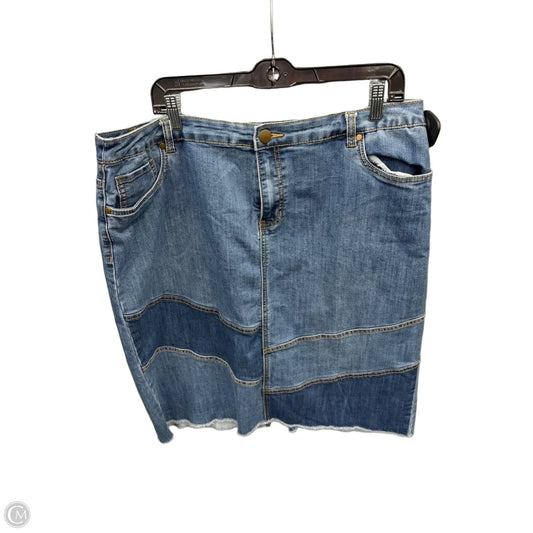 Skirt Midi By Cato In Blue Denim, Size: 18
