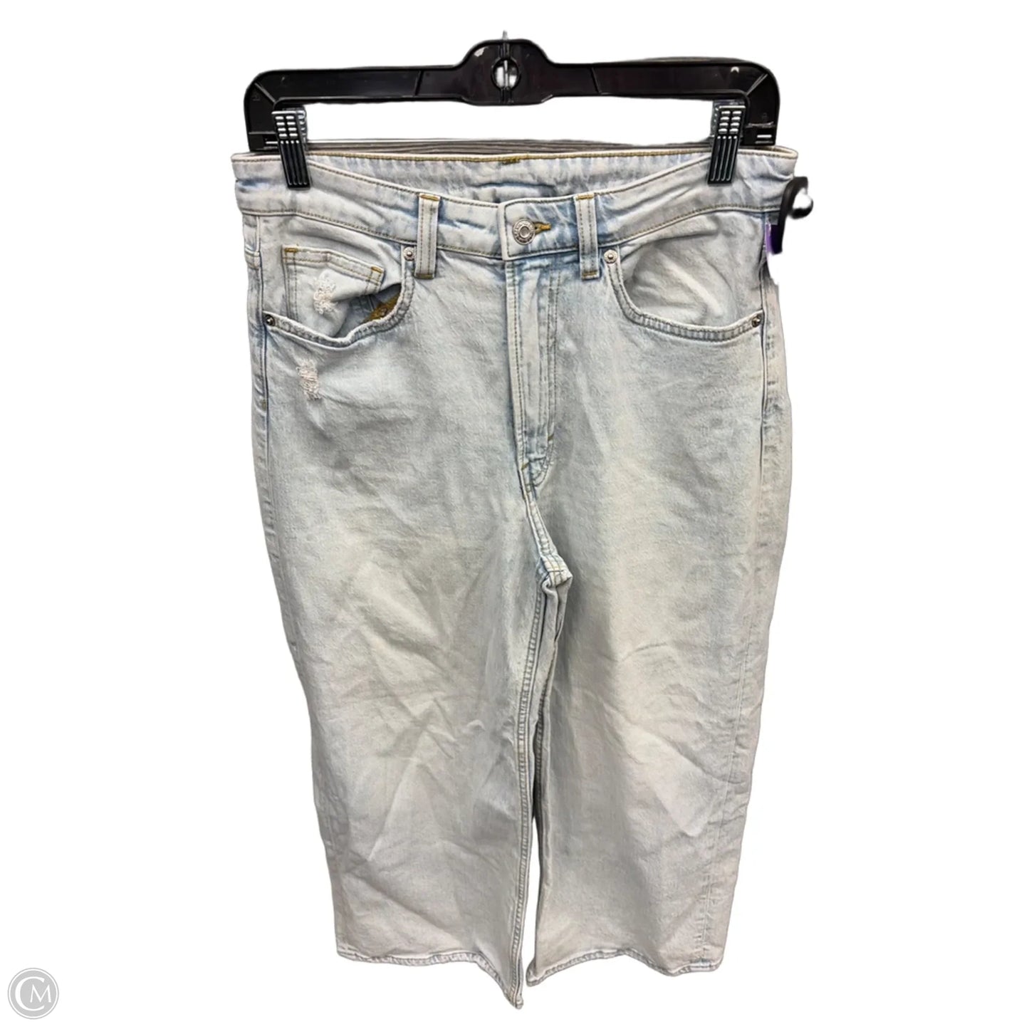Jeans Wide Leg By H&m In Blue Denim, Size: 8