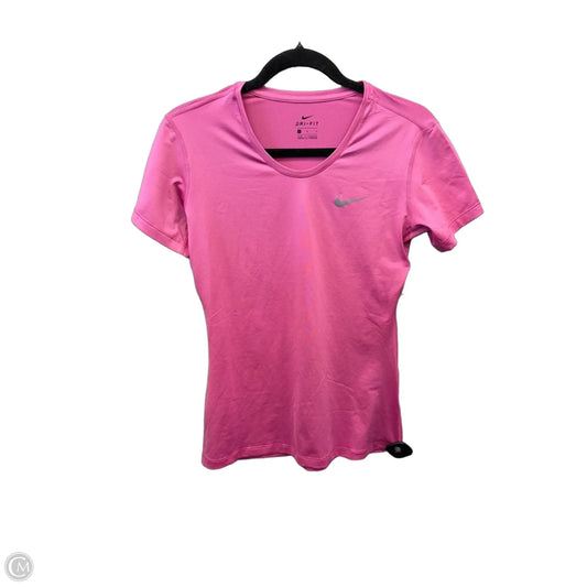 Athletic Top Short Sleeve By Nike In Pink, Size: L