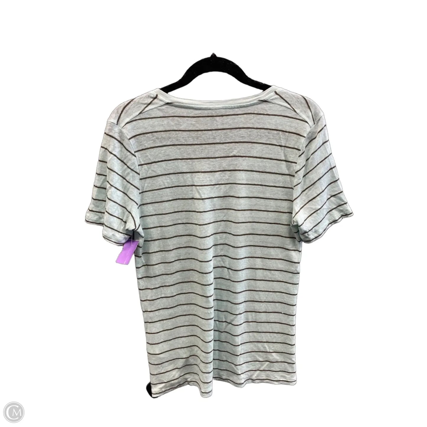 Top Short Sleeve By Banana Republic In Striped Pattern, Size: M