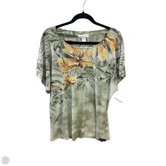 Top Short Sleeve By Christopher And Banks In Green, Size: L