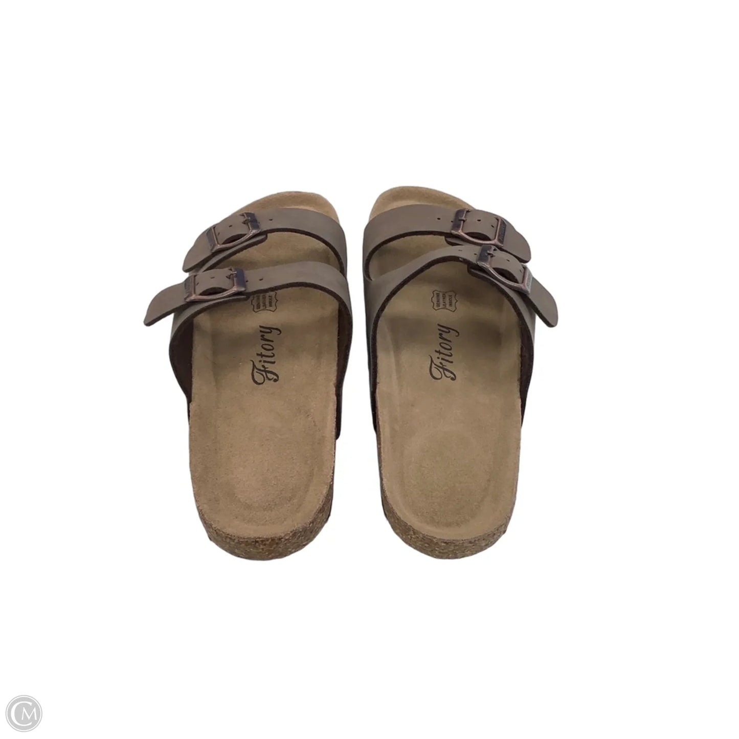 Sandals Flats By Clothes Mentor In Brown, Size: 8.5
