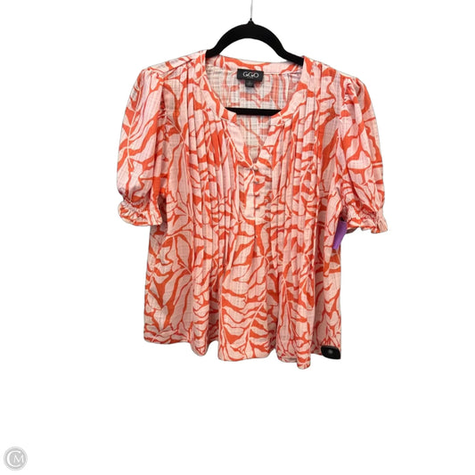 Blouse Short Sleeve By Gigio In Orange & Pink, Size: L