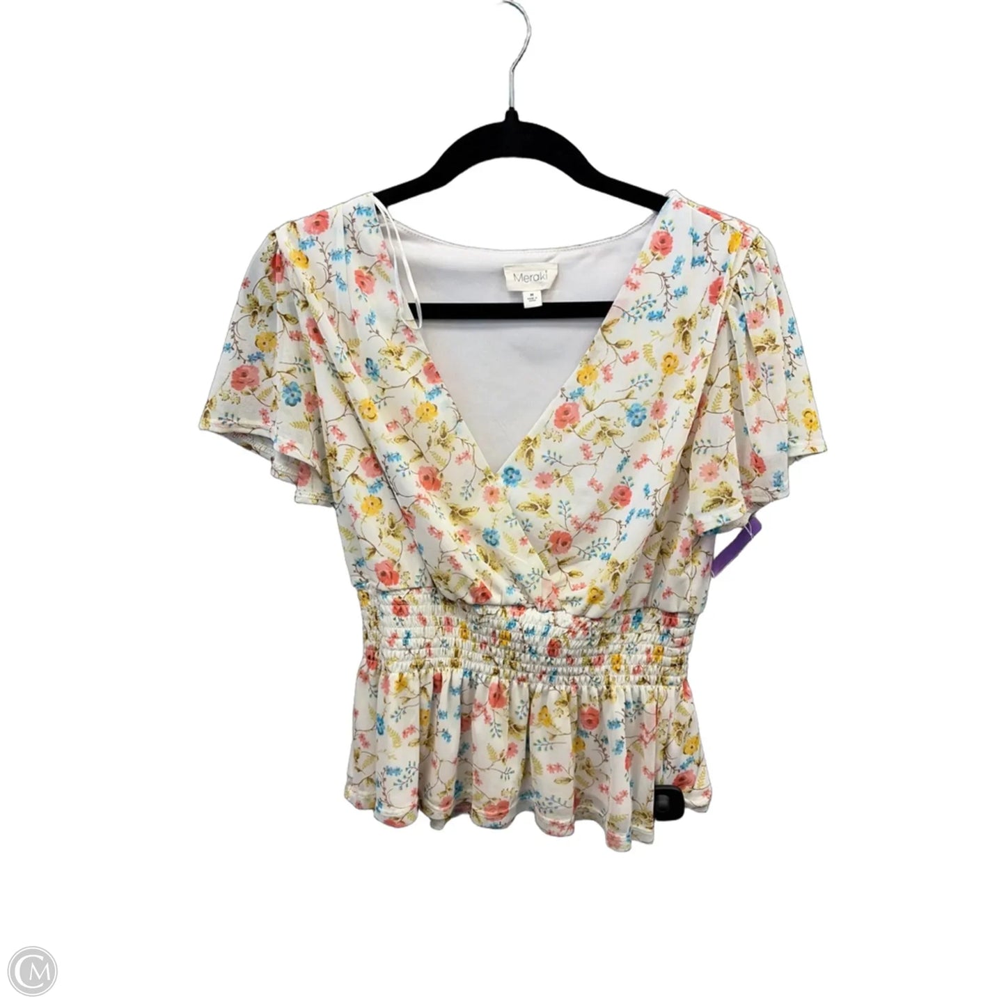 Blouse Short Sleeve By Meraki In Floral Print, Size: M