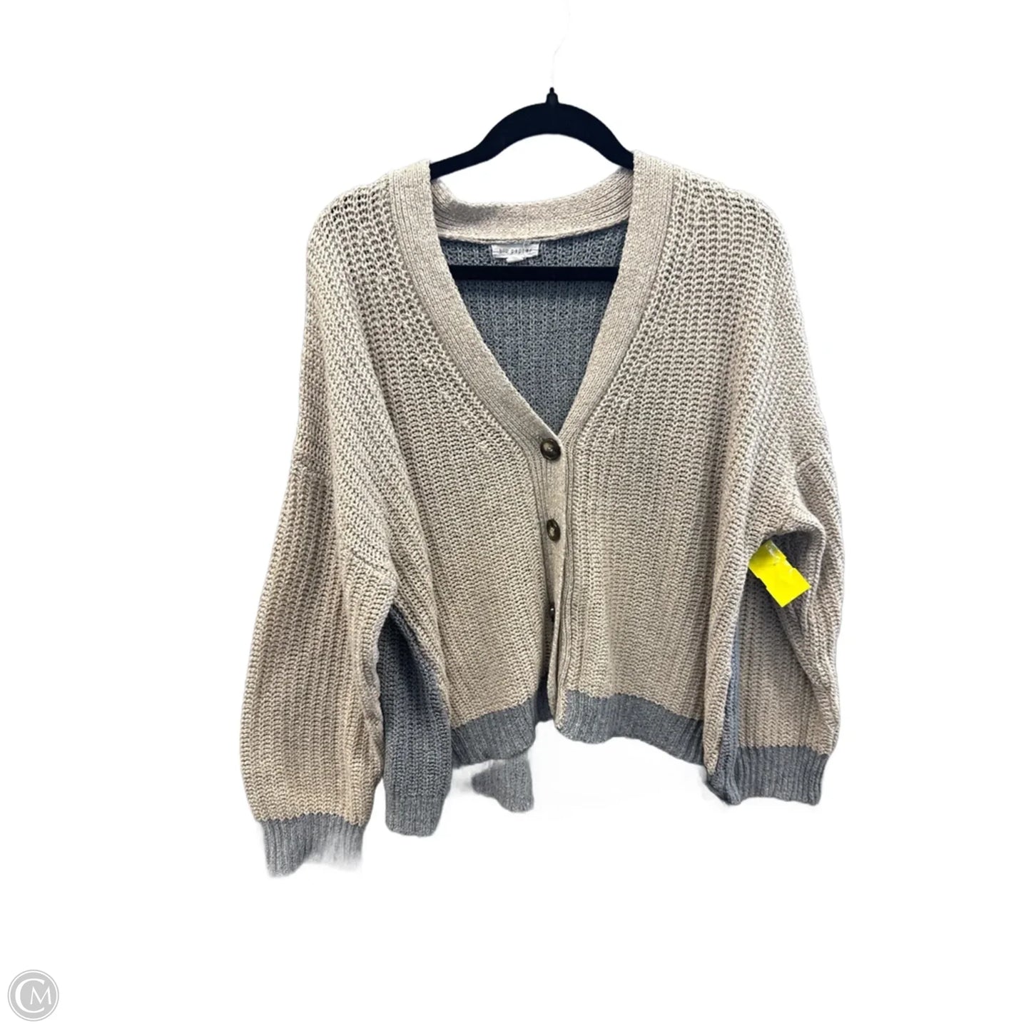 Sweater Cardigan By Blu Pepper In Grey, Size: L