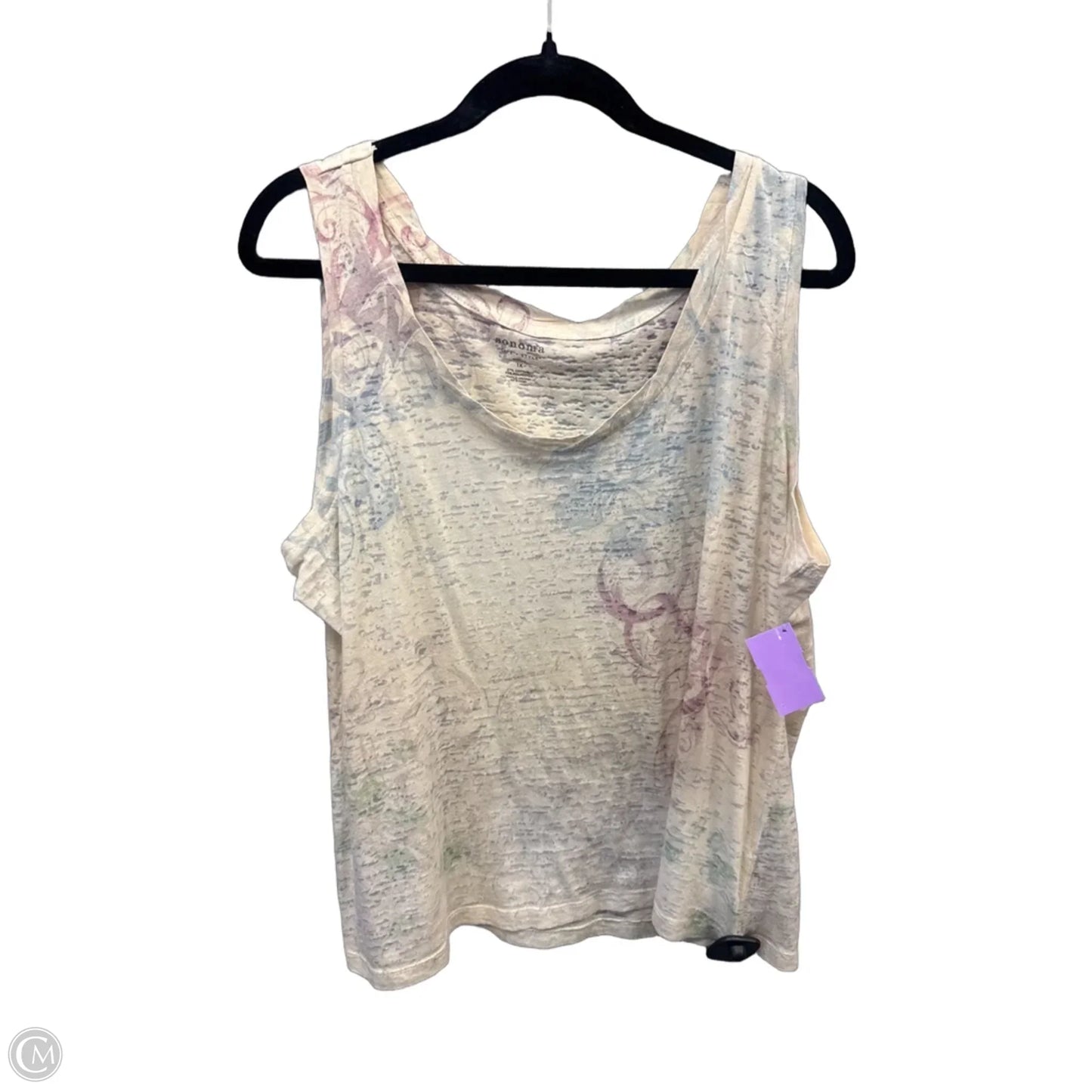 Top Sleeveless By Sonoma In Tan, Size: 1x