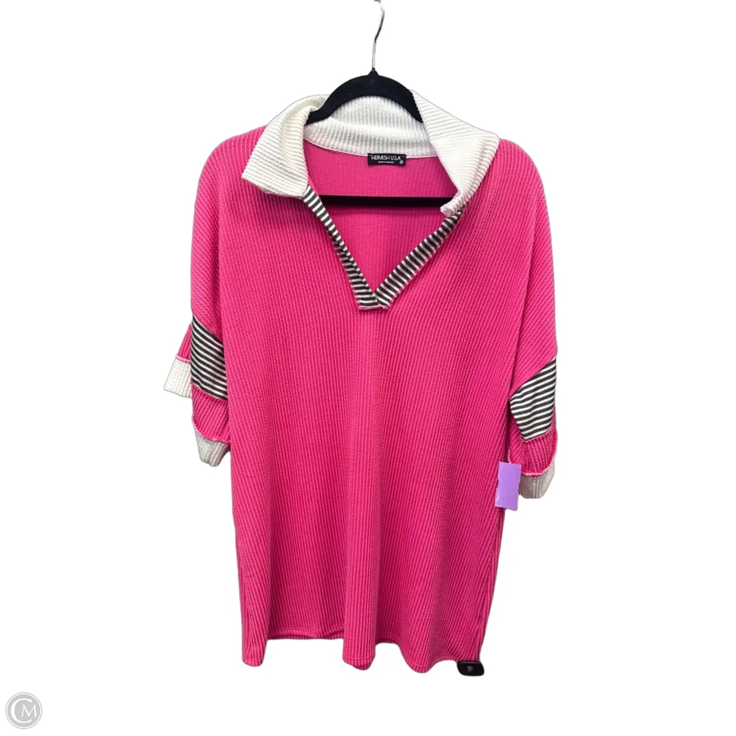Top Short Sleeve By Heimish Usa In Pink, Size: 1x