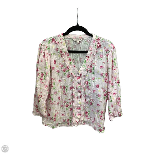 Top 3/4 Sleeve By Nanette By Nanette Lepore In Pink, Size: Xl
