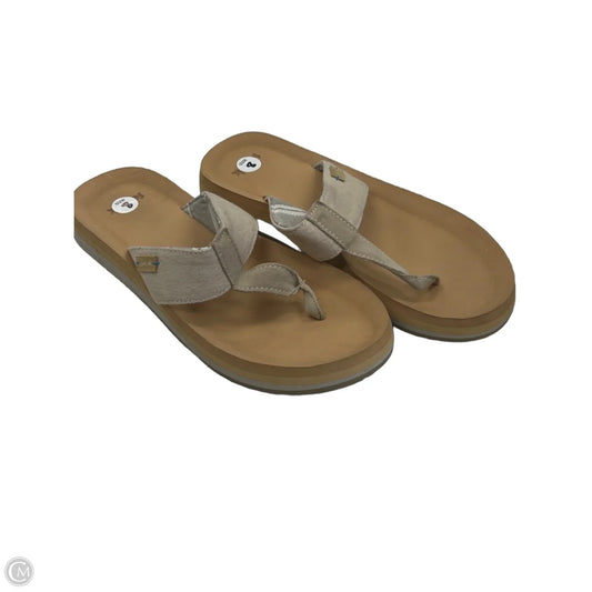 Sandals Flip Flops By Sanuk In Tan, Size: 8