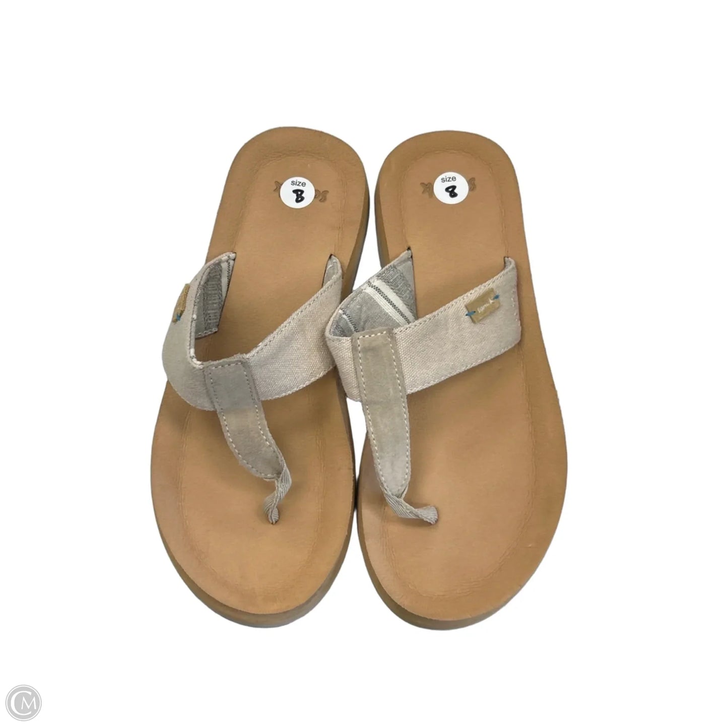 Sandals Flip Flops By Sanuk In Tan, Size: 8