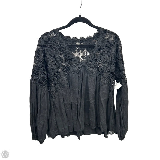 Top Long Sleeve By Free People In Black, Size: M
