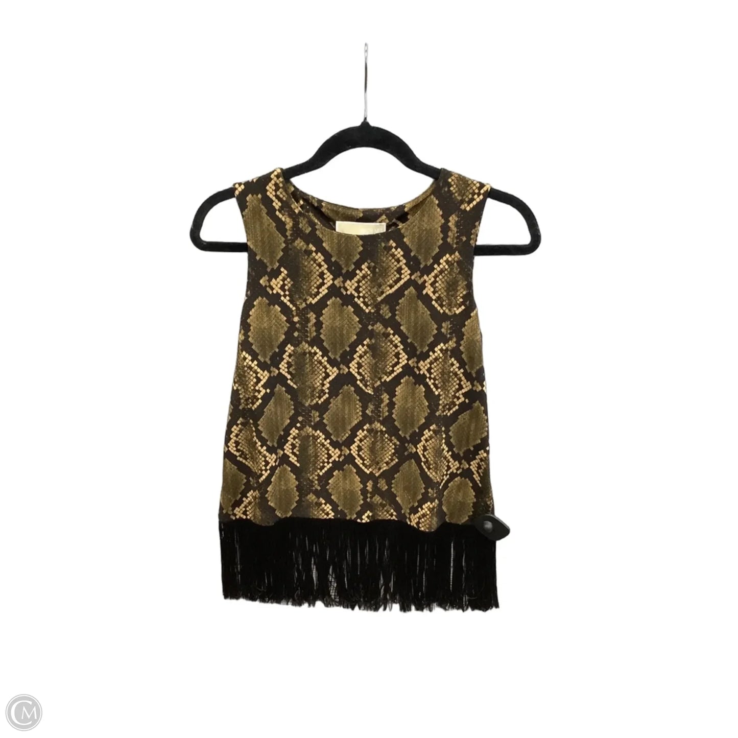 Top Sleeveless By Michael By Michael Kors In Black & Gold, Size: S