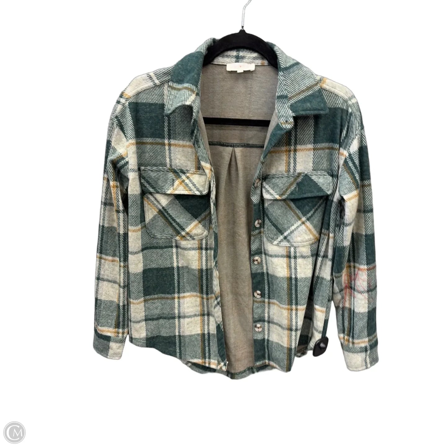 Top Long Sleeve By Ultra Flirt In Green, Size: S