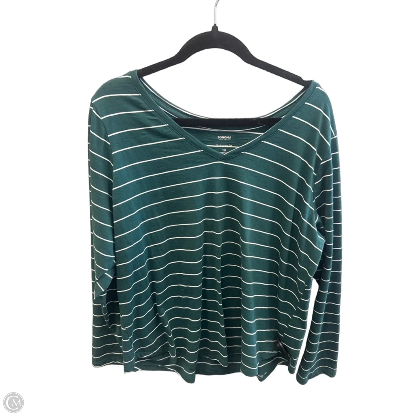 Top Long Sleeve By Sonoma In Striped Pattern, Size: 1x