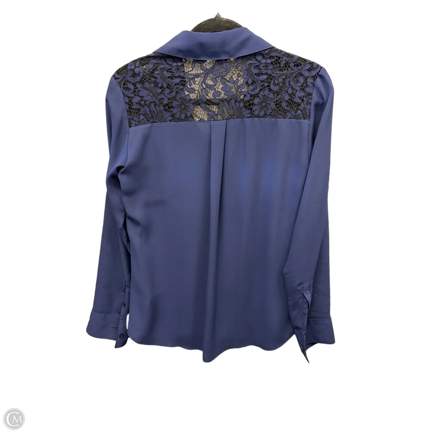 Blouse Long Sleeve By Express In Navy, Size: Sp