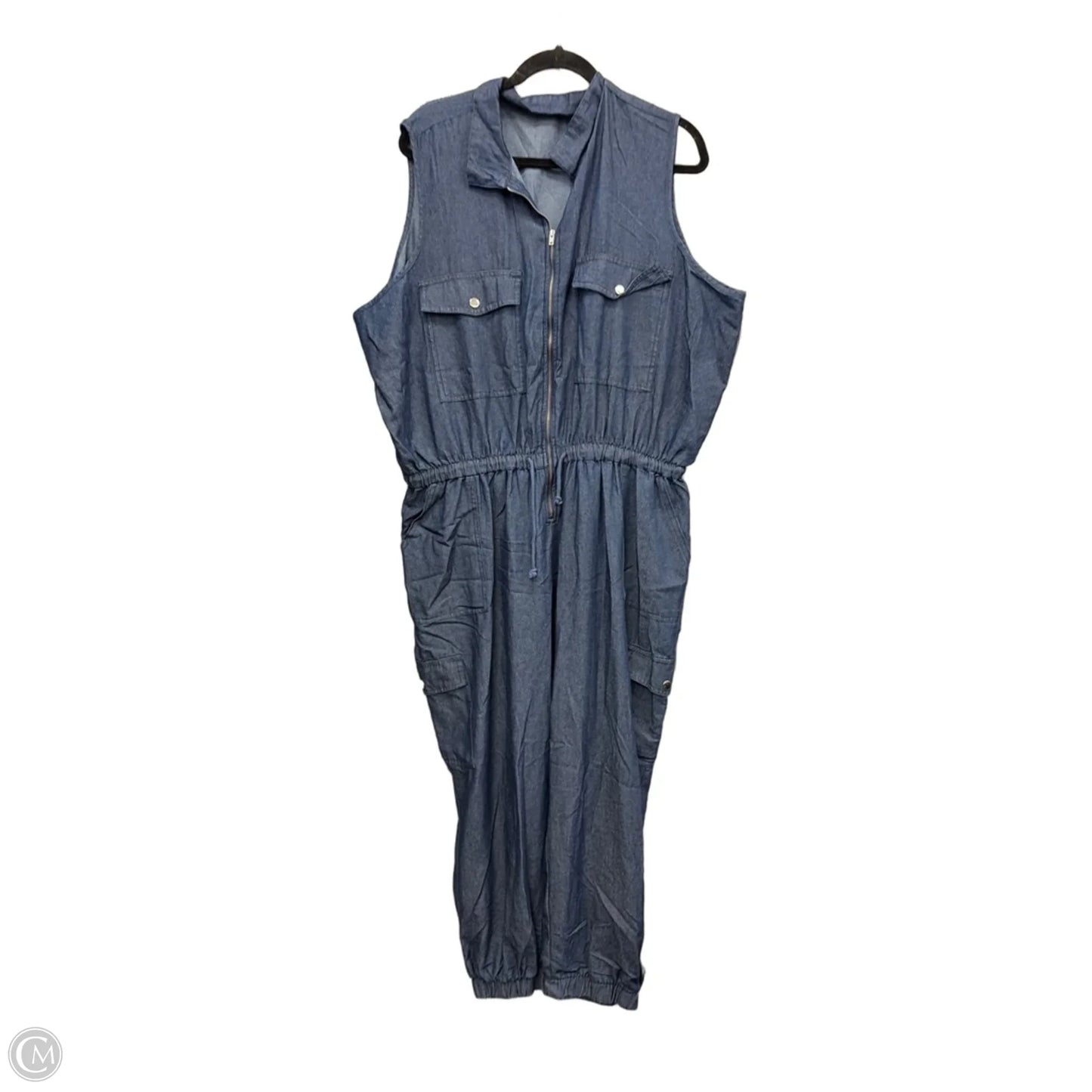 Jumpsuit By Clothes Mentor In Blue Denim, Size: 3x