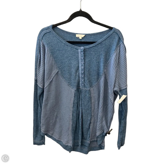 Top Long Sleeve By La Miel In Blue, Size: M