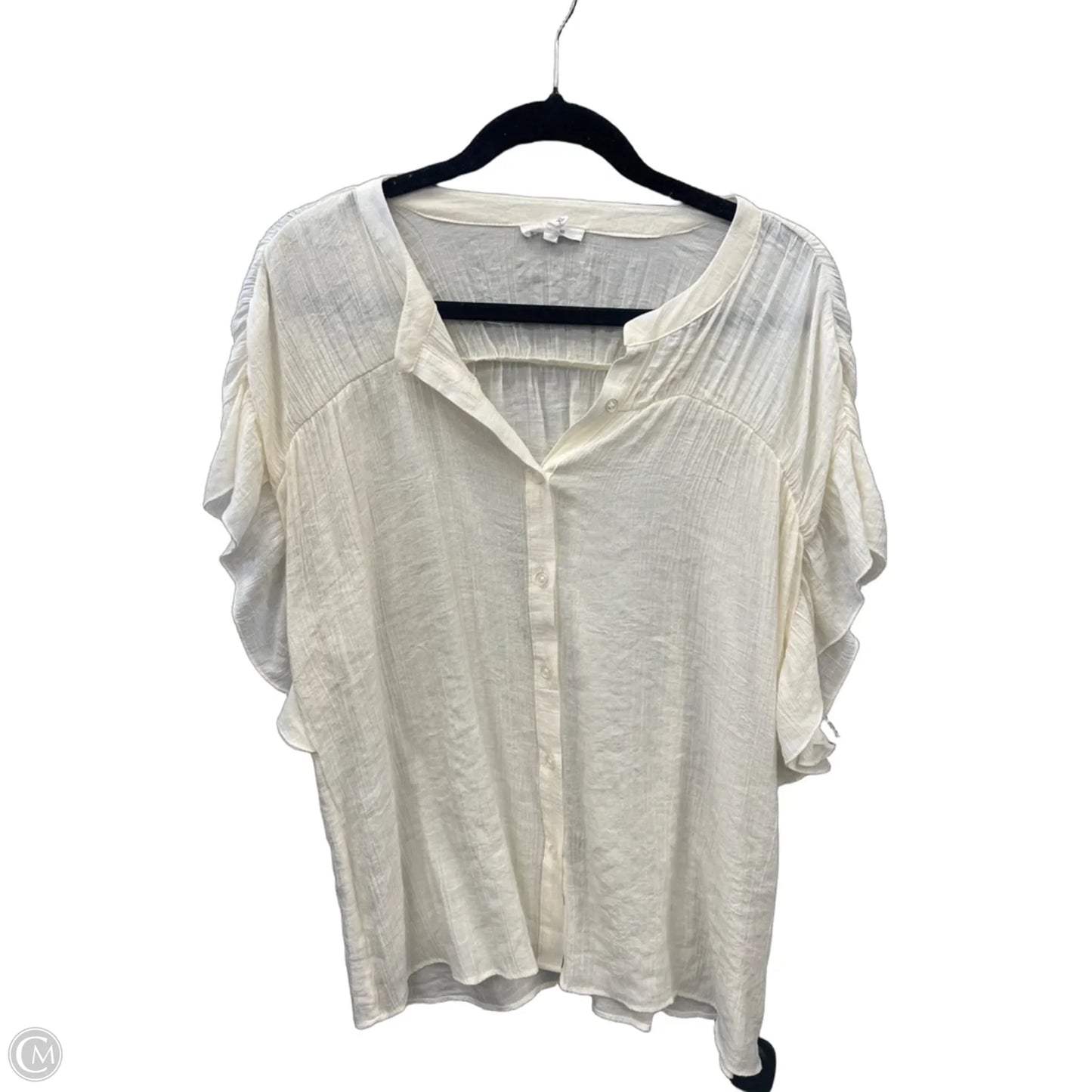 Blouse Short Sleeve By Maurices In Cream, Size: Xl