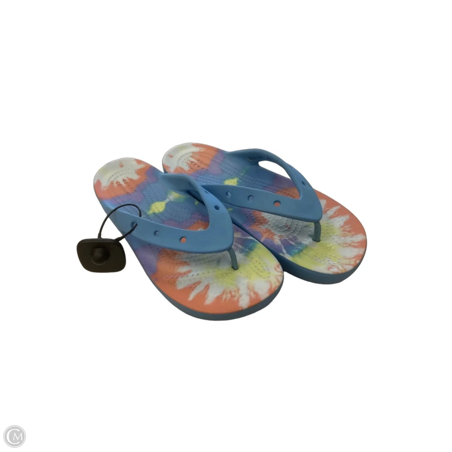 Sandals Flip Flops By Crocs In Blue, Size: 7